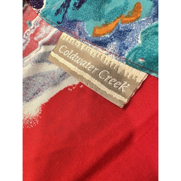 VTG 80s POOL tropical  BRIGHT RED BUTTON ALOHA NOVELTY SHIRT RAYON  Size 1X Pic6 - Picture 10 of 11